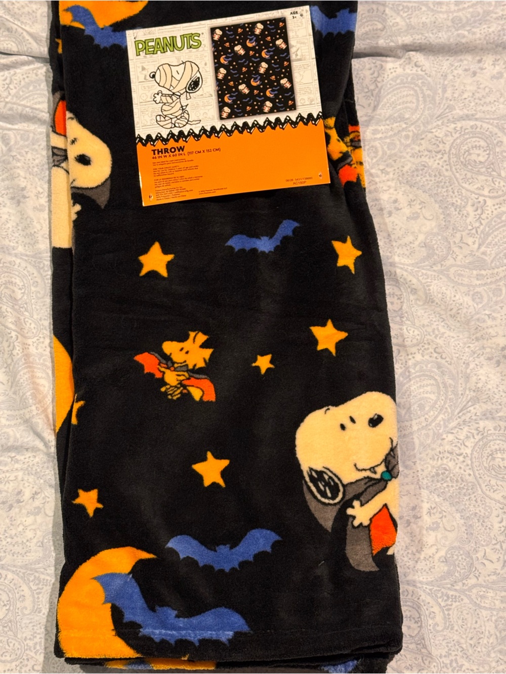 Peanuts Snoopy & Woodstock Halloween Super Soft Thick Plush Throw Blanket